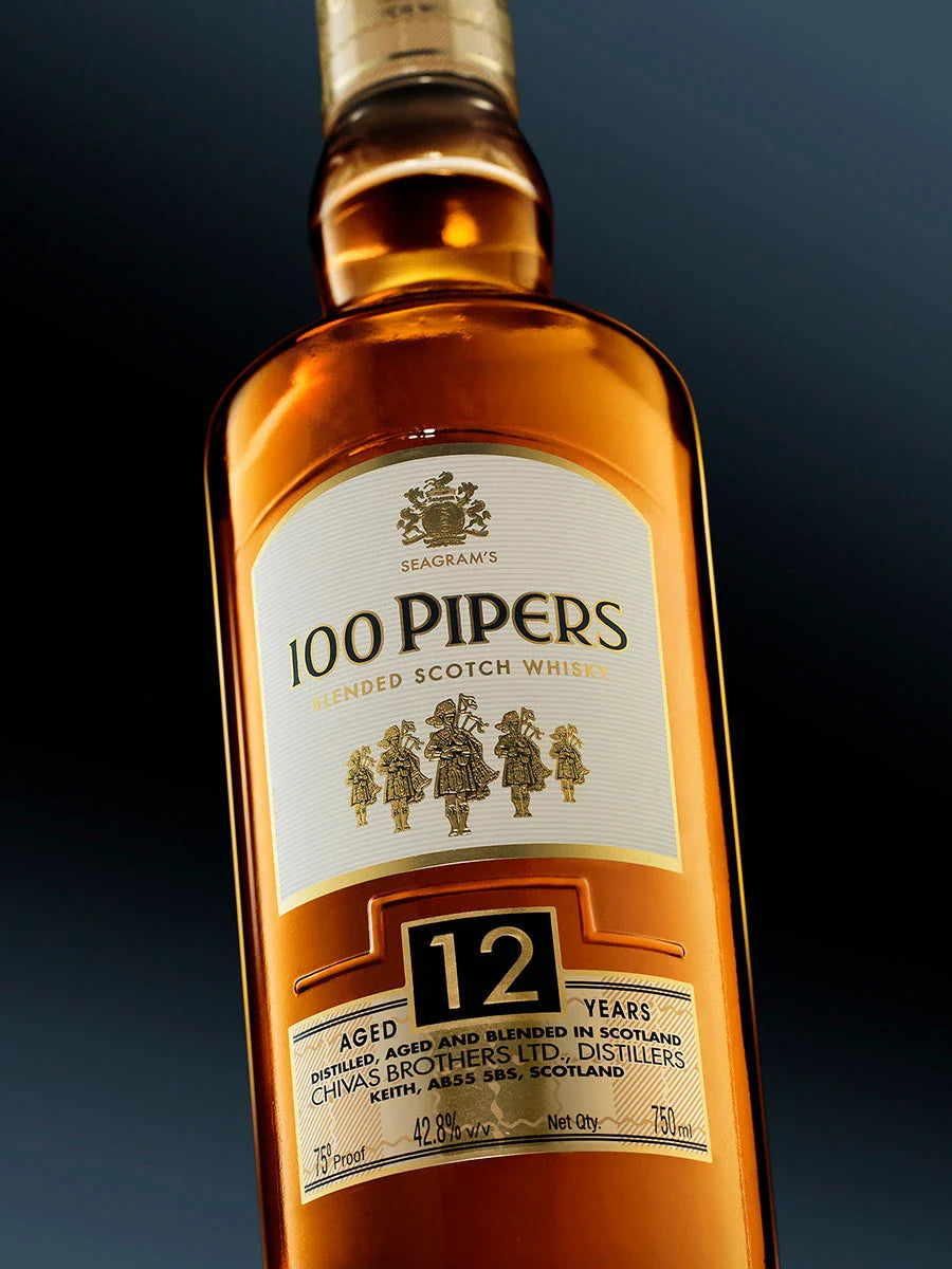 Seagram's 100 Pipers 12 YO Blended Indian Whisky 750mL