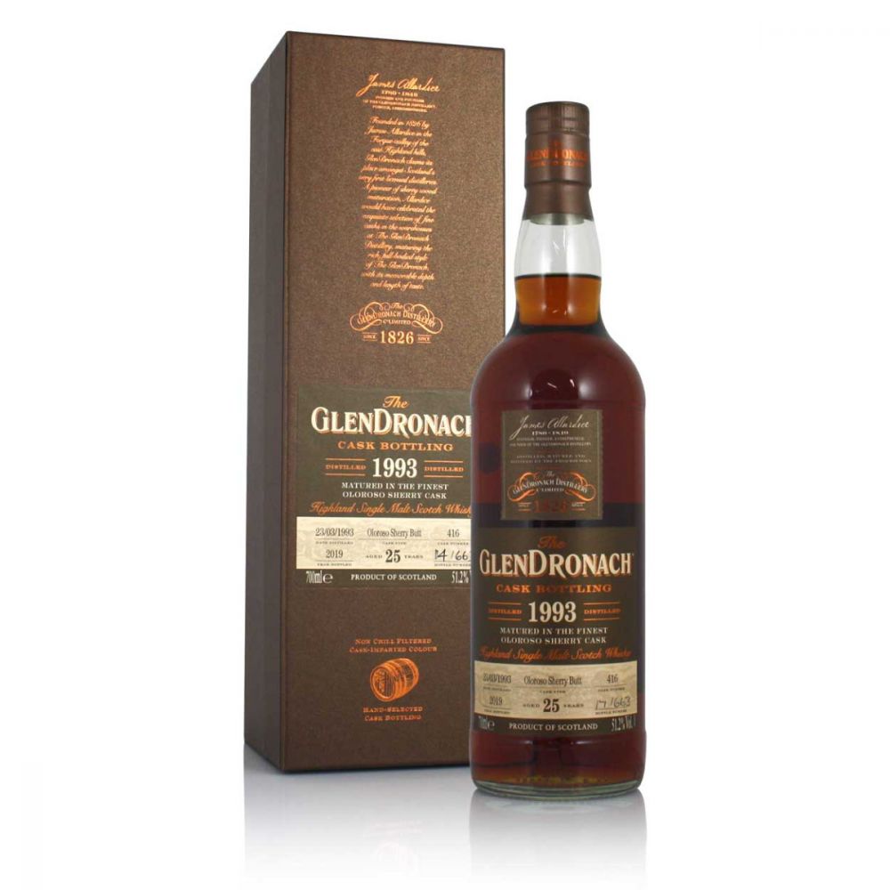 Glendronach Single Cask 25Yr 1993 Cask #416 Batch 17 700mL