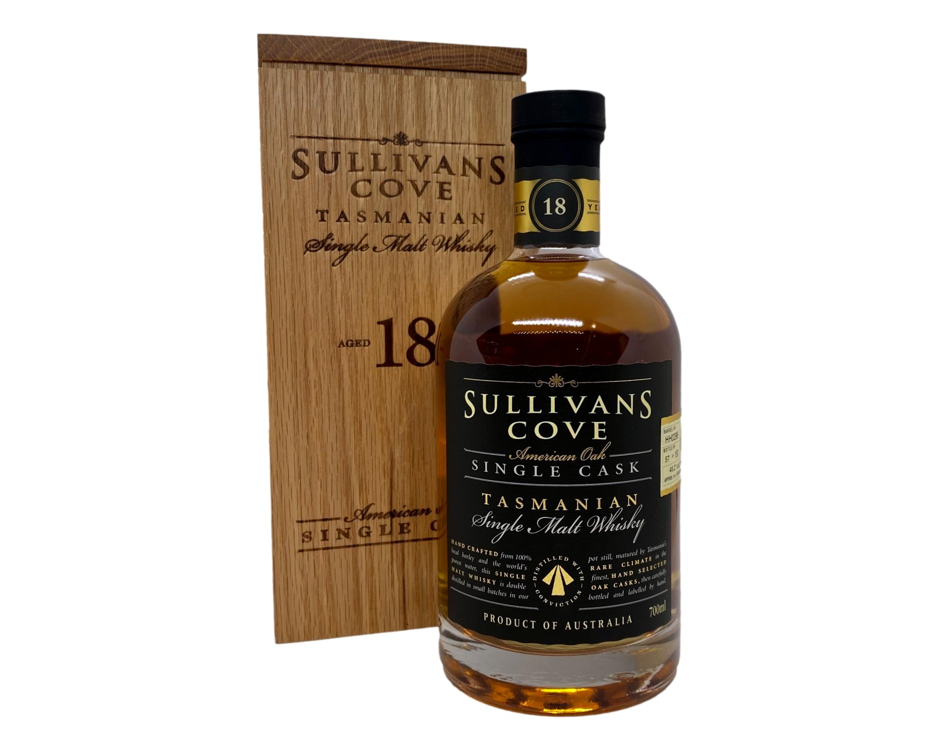 Sullivans Cove 18 YO American Oak Barrel Single Cask Single Malt Whisky 700mL (Barrel No. HH0296)