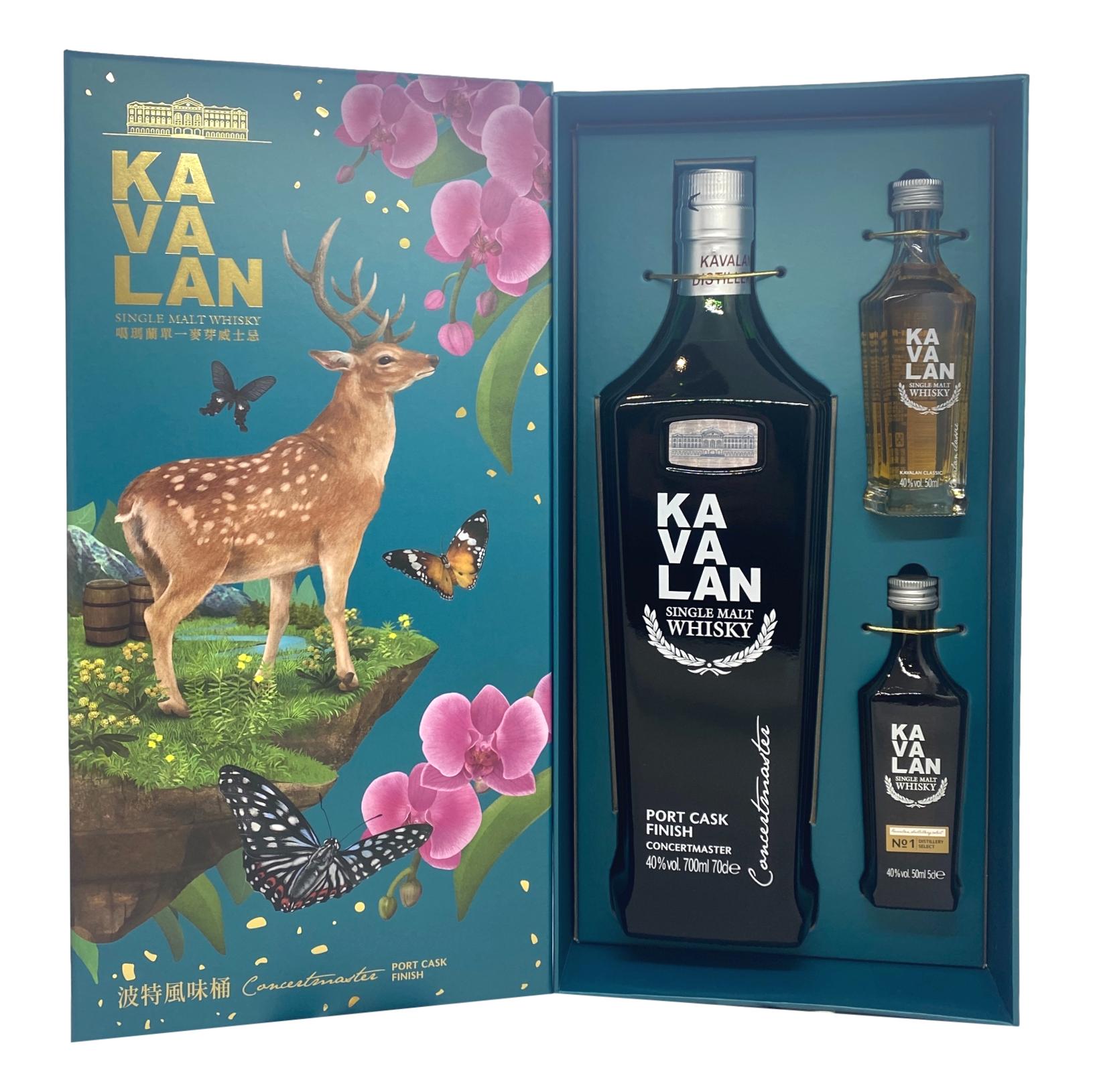 Kavalan Native Species 'sika Deer' Concertmaster Port Cask Finish Single Malt Taiwanese Whisky Gift Set