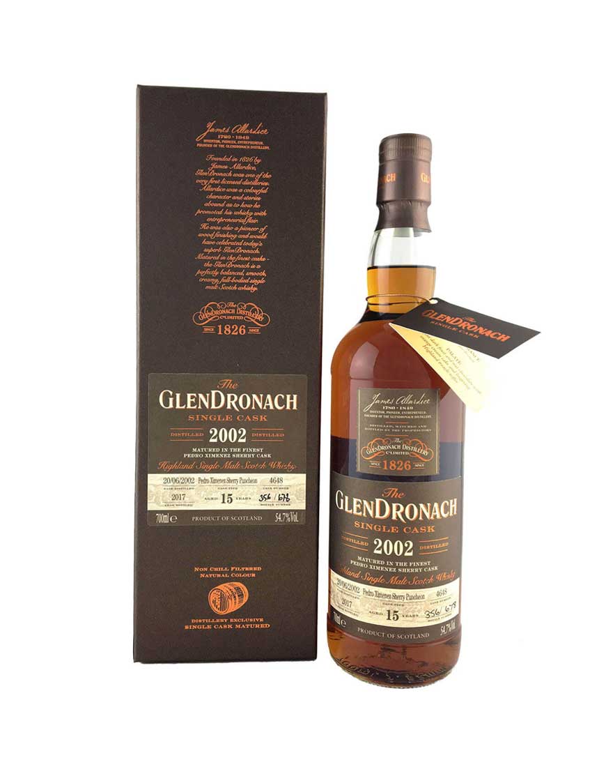 Glendronach PX Sherry Cask 2002 15 YO S/Malt Scotch Whisky 700mL