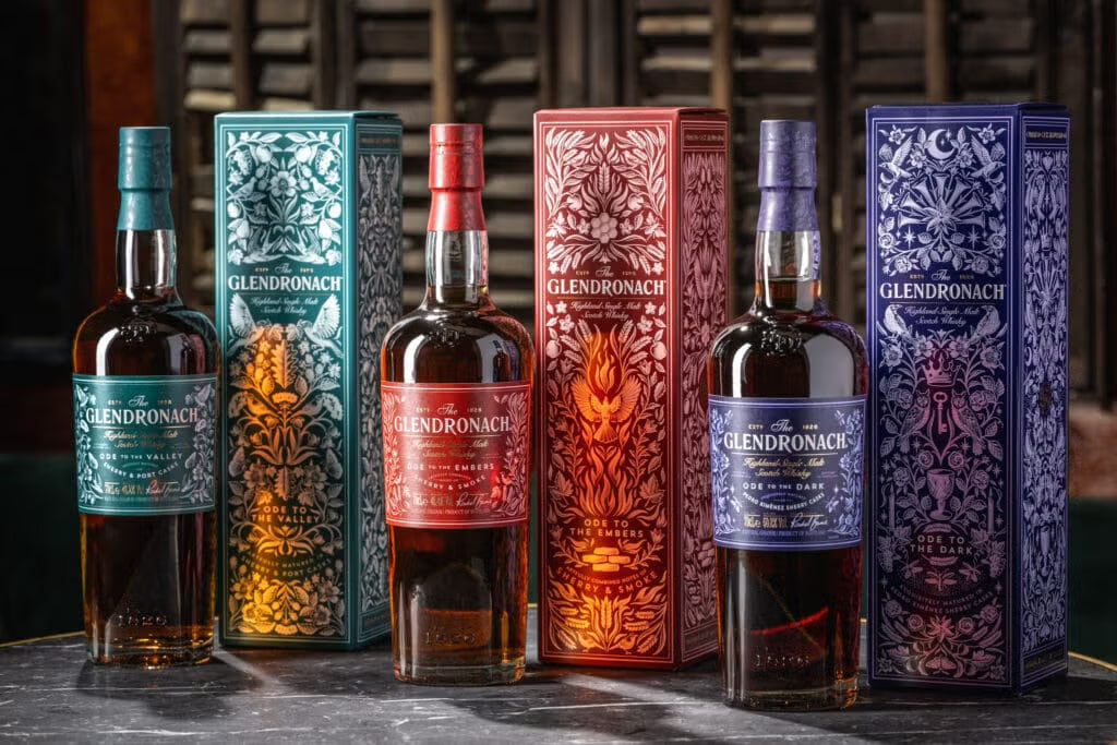 Glendronach Ode Series Single Malt Scotch Whiskies 700ml- 3 Bottle Bundle