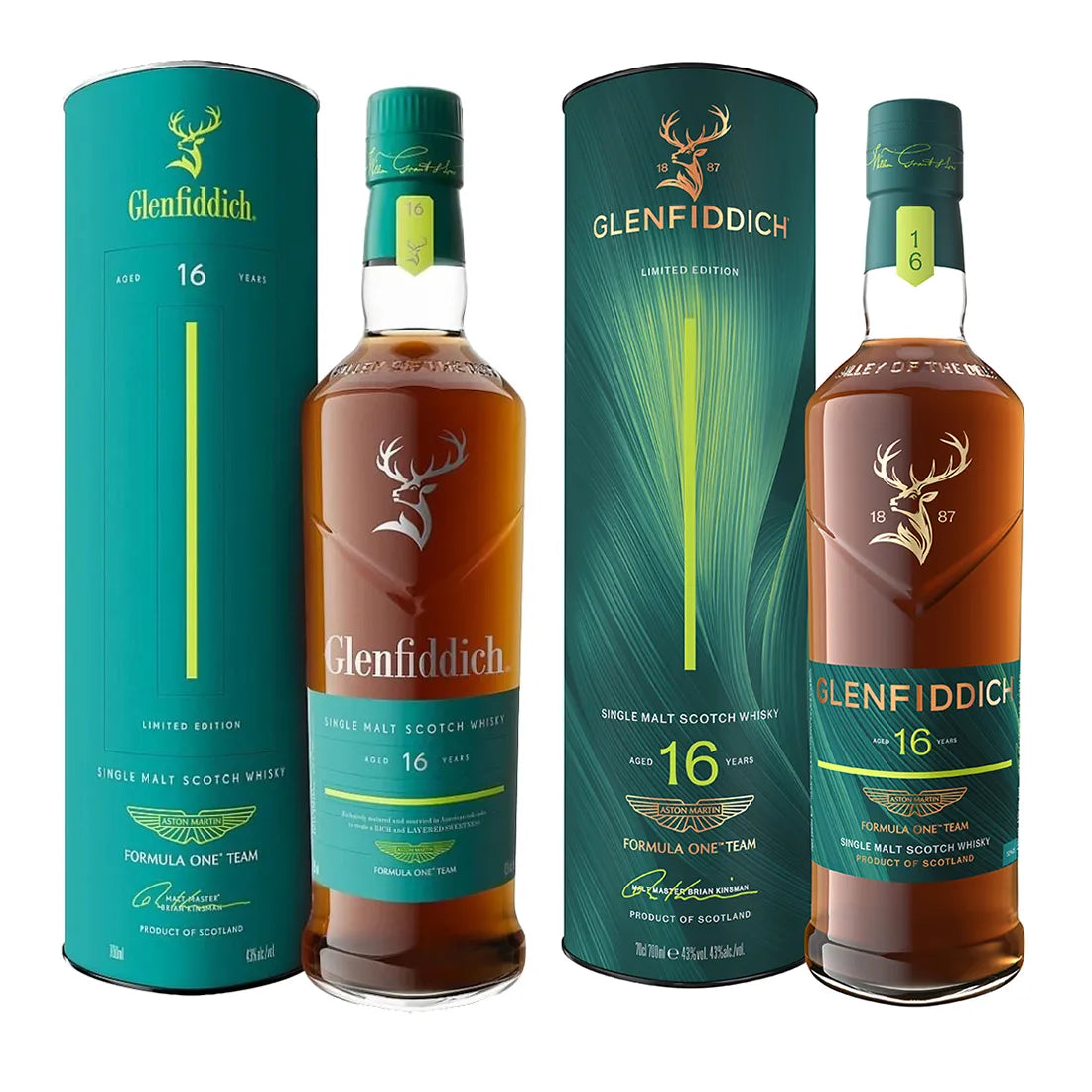 Glenfiddich 16 Year Old Aston Martin Limited Edition Bundle - Edition 1 (2025) & 2 (2026)
