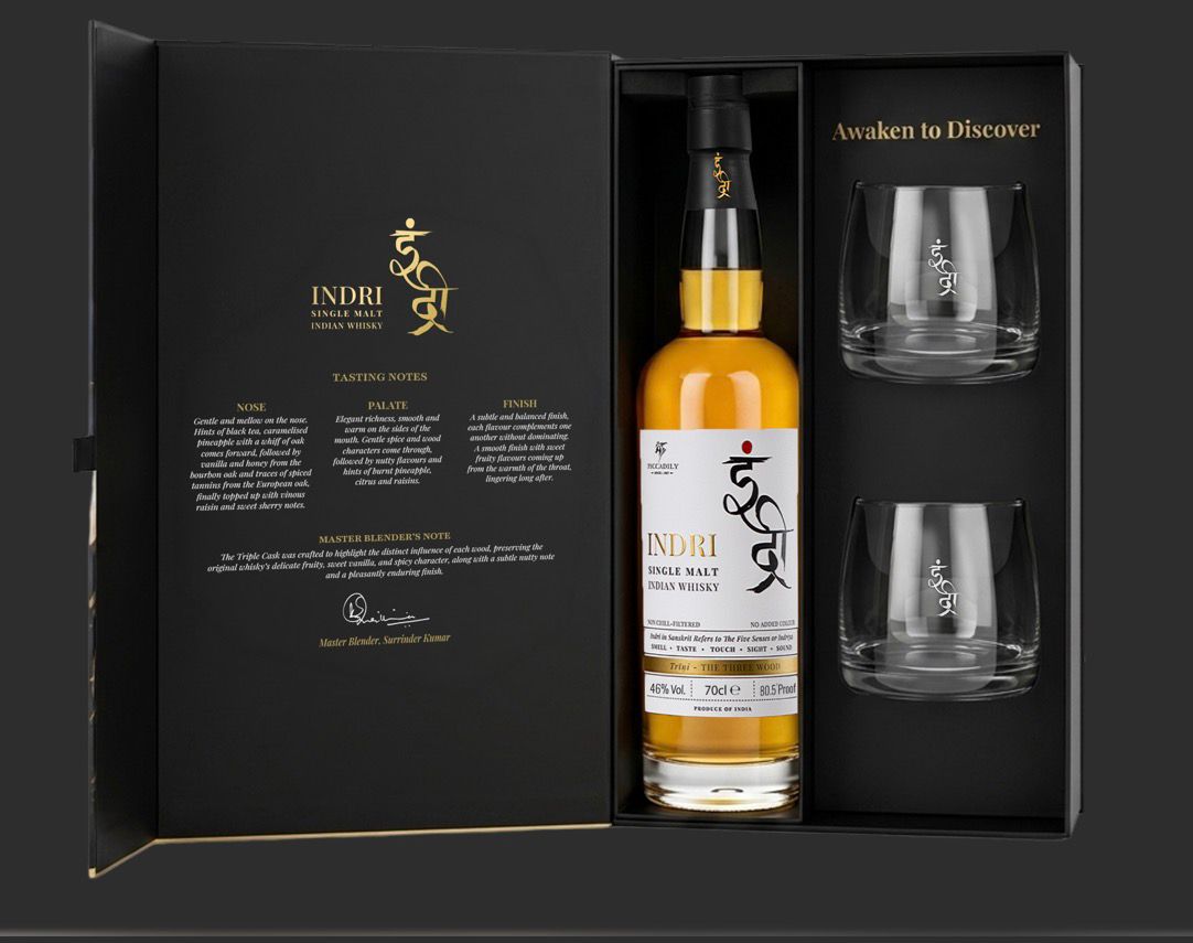 Indri Indian Single Malt Whisky 700mL (Gift Pack)