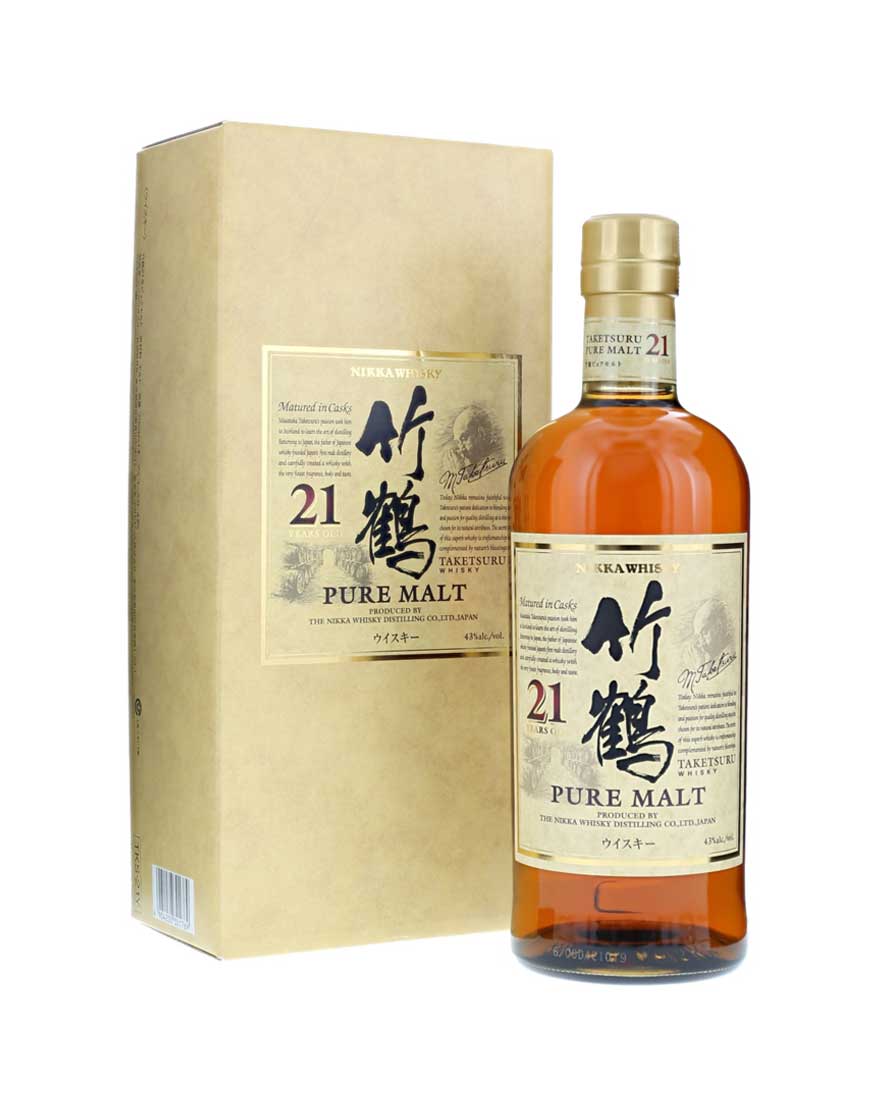 Nikka Taketsuru Pure Malt 21 Year Old Japanese Whisky In A Wooden Gift Box 700mL