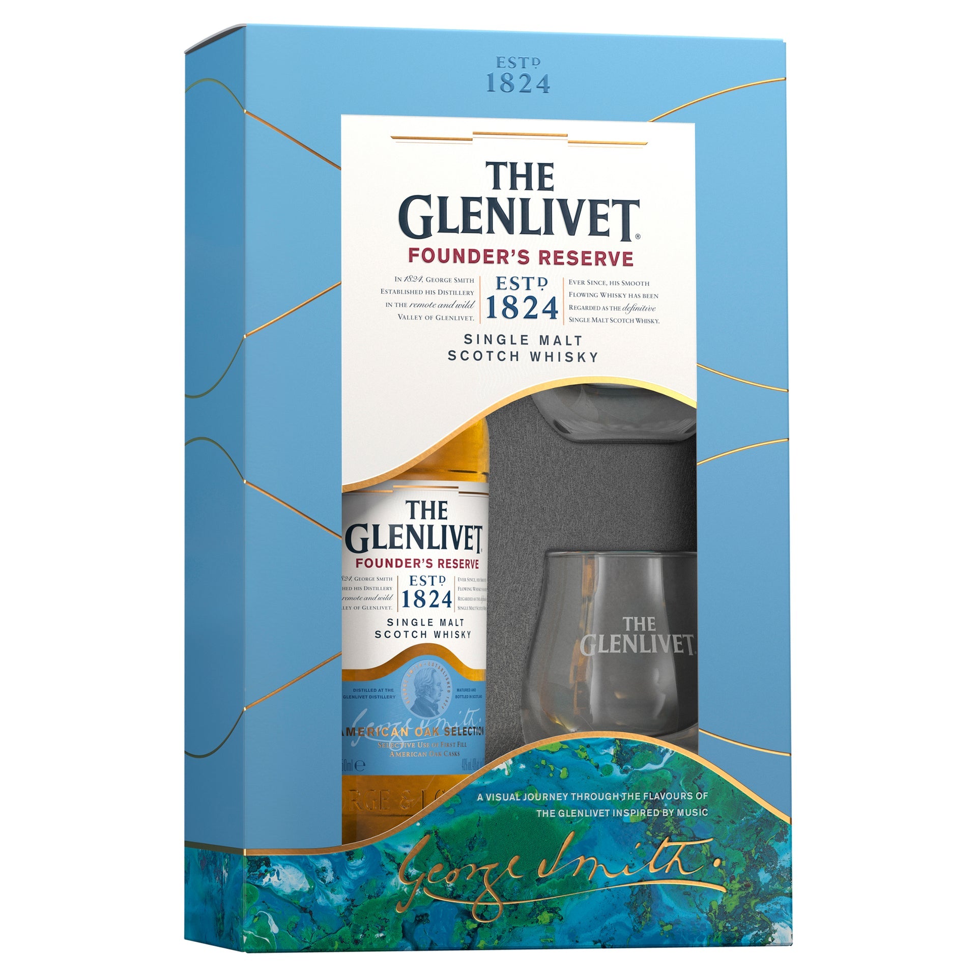 Glenlivet Founder's Gift Pack With 2 Glasses 700mL