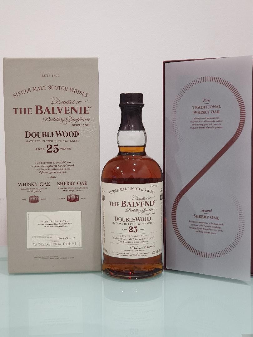 The Balvenie Aged 25 Years Doublewood Speyside Single Malt Scotch Whisky 700mL
