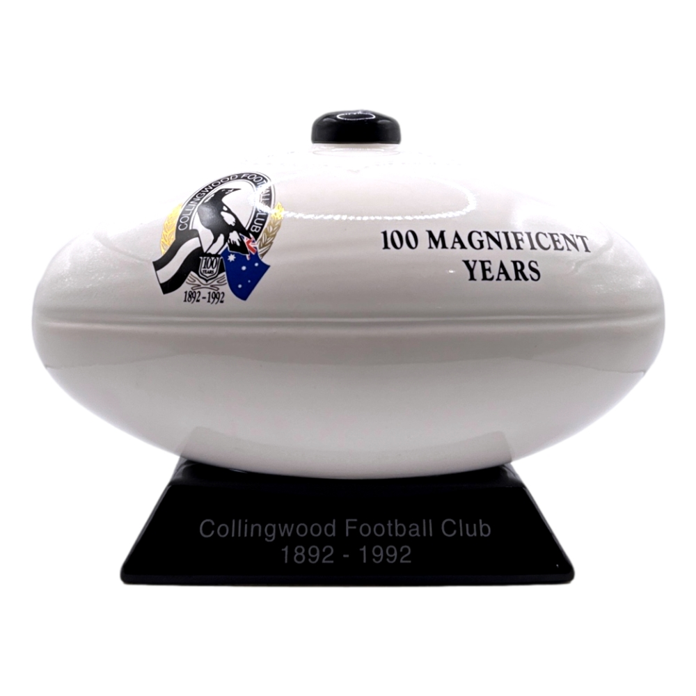 Collingwood Football Club Afl Ceramic Football Decanter - Full and Sealed