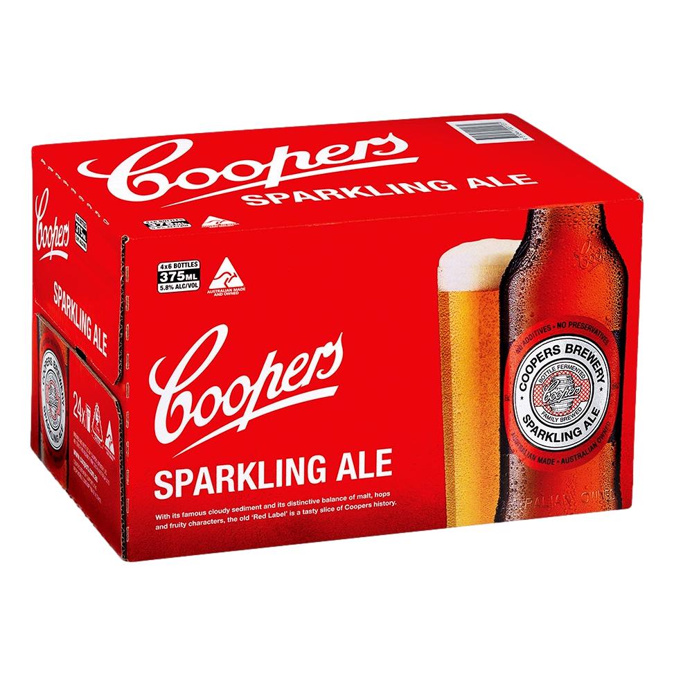 Coopers Sparkling Ale Bottles (24 X 375mL)