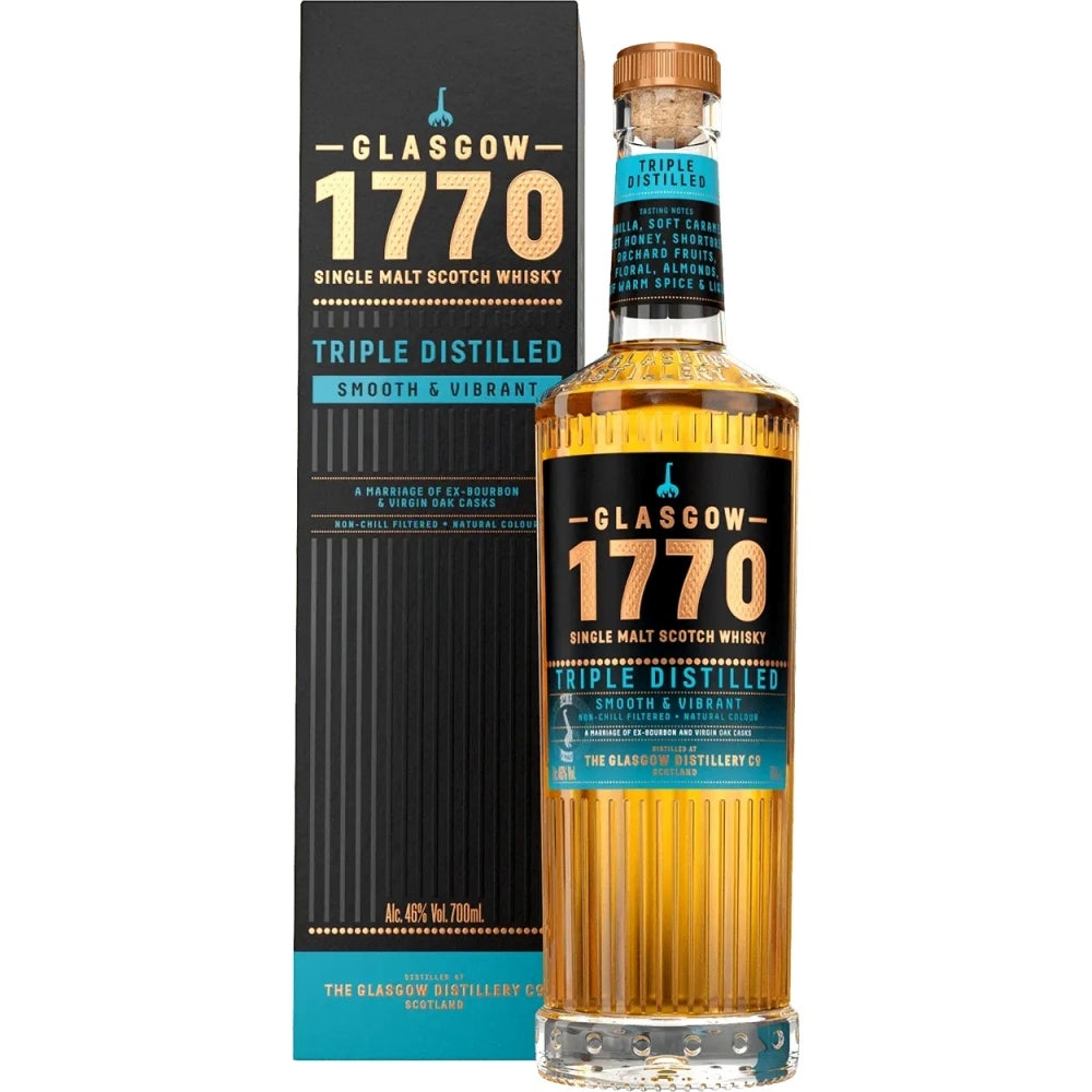 Glasgow 1770 Triple Distilled 'smooth and Vibrant' Single Malt Scotch Whisky 700mL