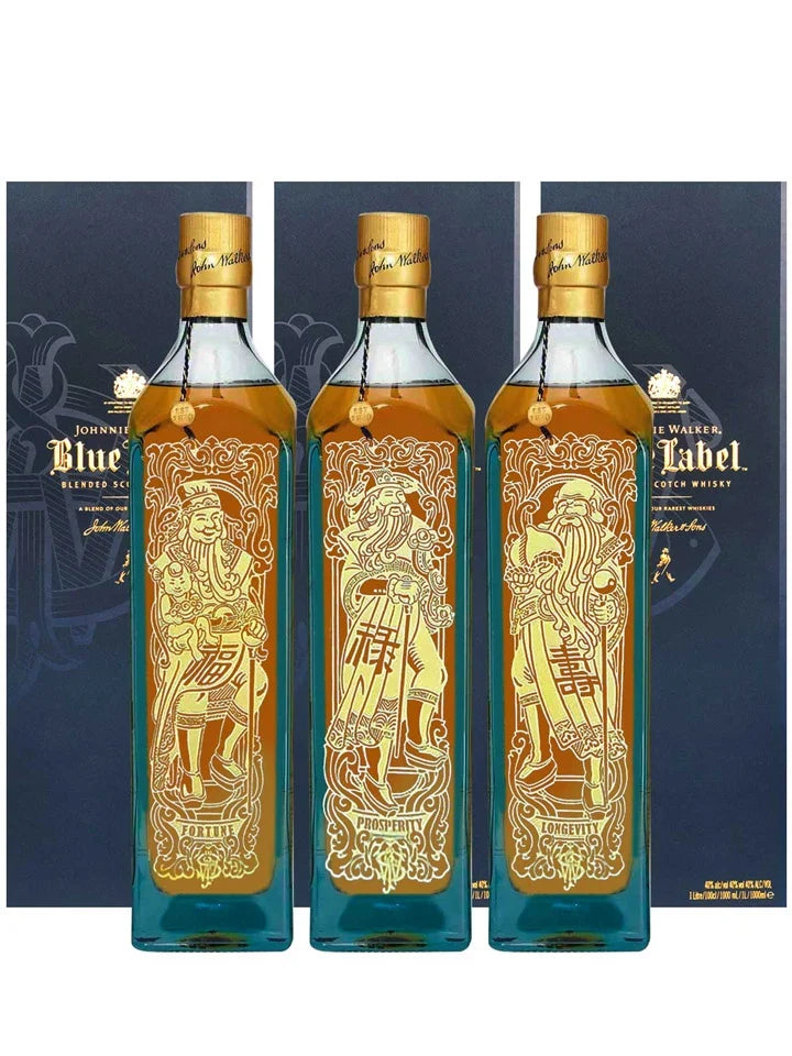 Johnnie Walker Blue Label God Of Longevity + Prosperity + Fortune 1 L (Set of 3 Bottles)