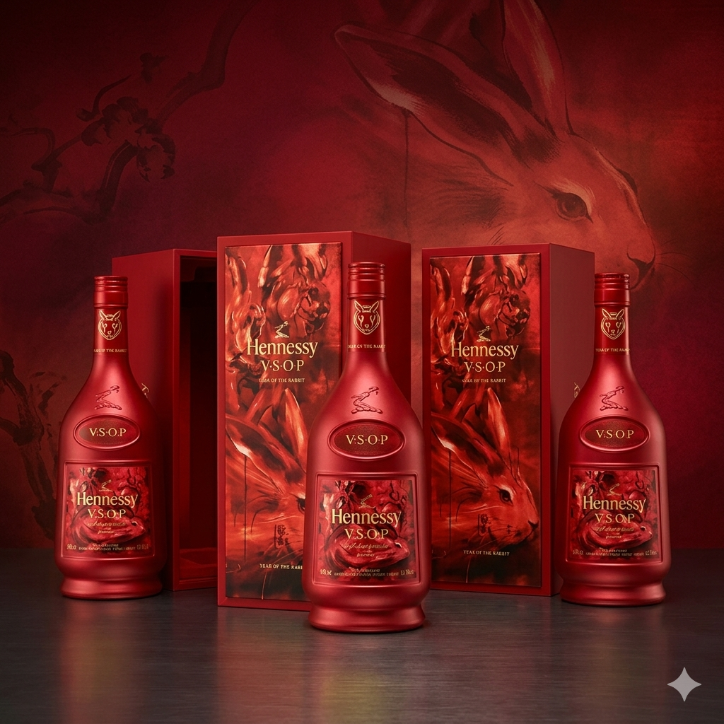 Hennessy VSOP Cognac Lunar New Year 2023 Year Of The Rabbit 700mL (Set of 3)