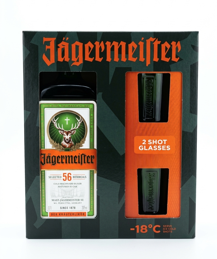 Jagermeister With 2 Shot Glasses Gift Pack