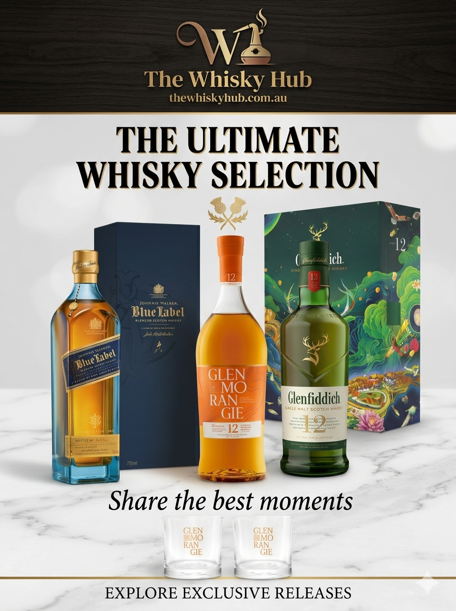 Johnnie Walker Blue Label 700 ml + Glenmorangie Gift Pack + Glenfiddich Gift Pack (ULTIMATE GIFT BUNDLE))