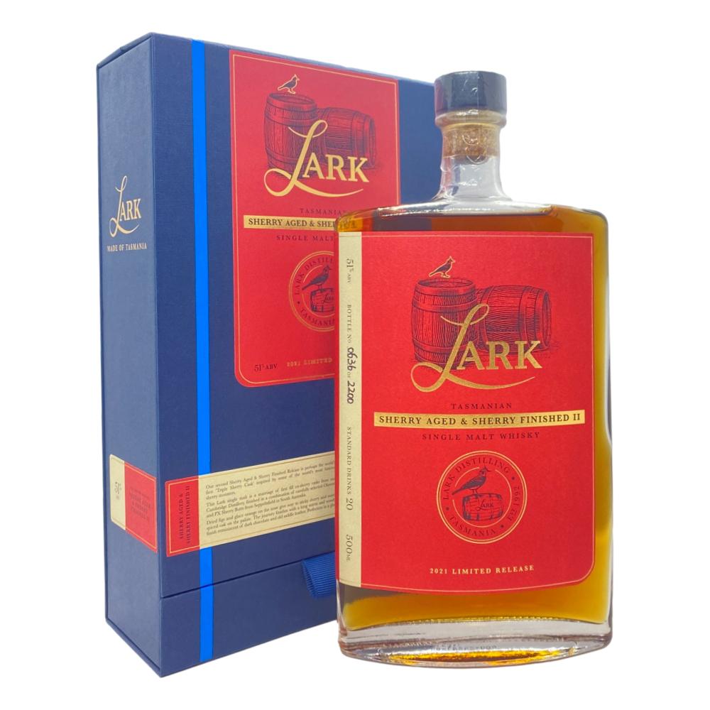 Lark Sherry Aged and Sherry Finished II Single Malt Whisky 500mL