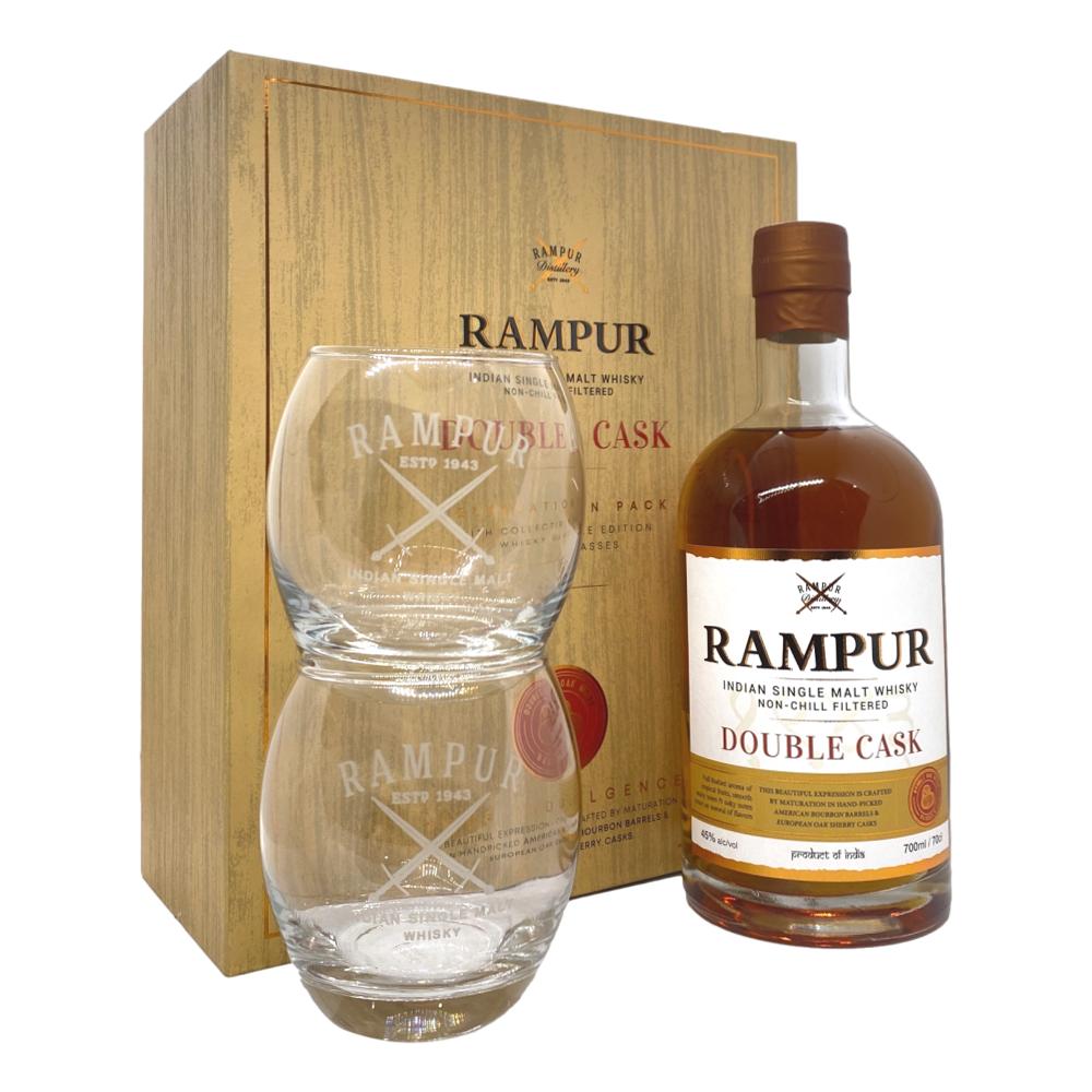 RAMPUR DOUBLE CASK ウイスキー 750ml グラス付き Rampur Double Cask Celebration Gift Pack | MyLiquorOnline