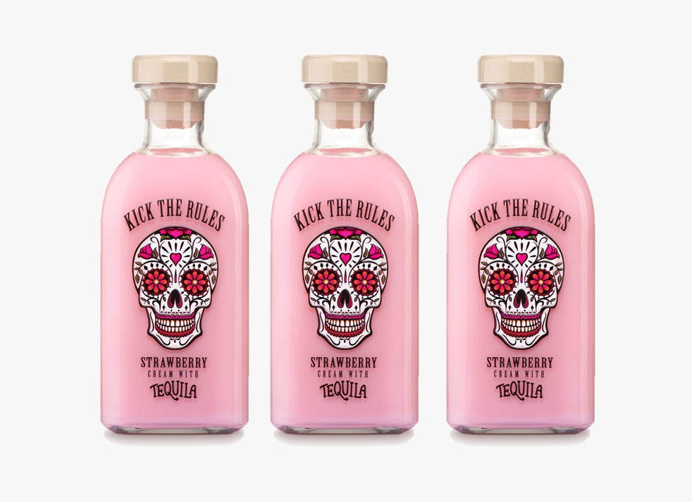 Teichenne Kick the Rules Strawberry Cream With Tequila Liqueur 700mL x 3