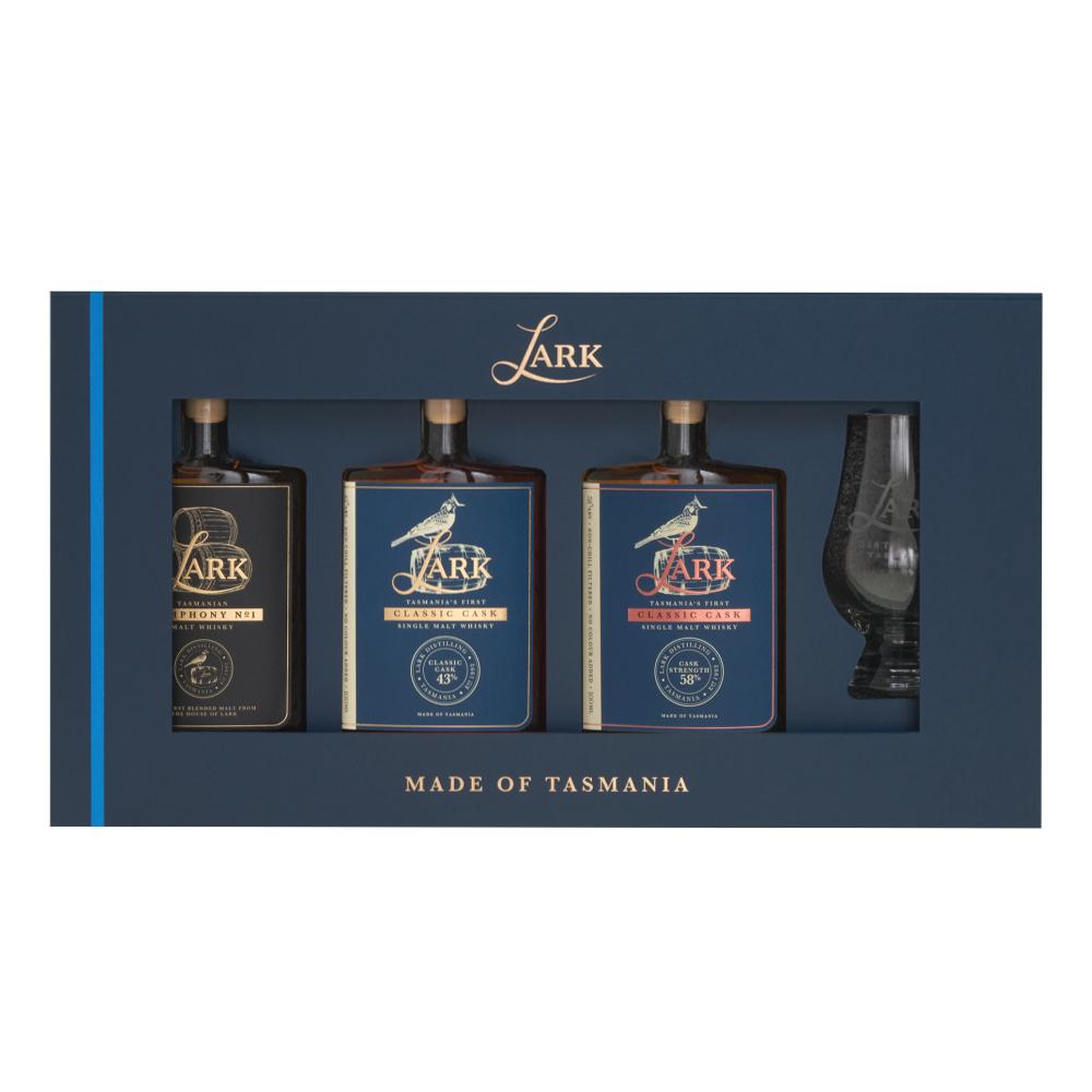 Lark Whisky Tasting Flight Gift Pack (3X100mL + Glencairn Glass)