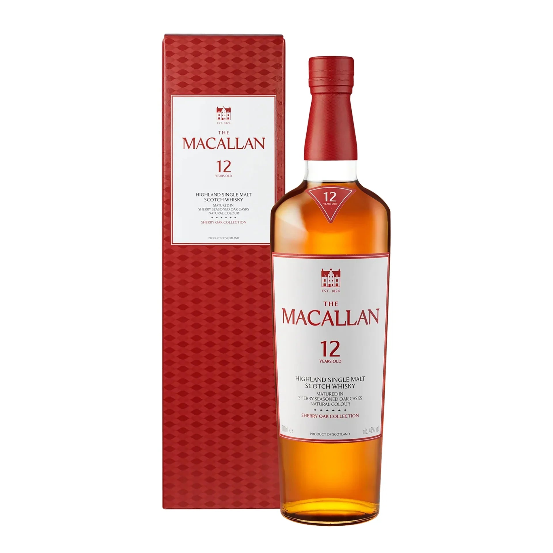 The Macallan 12 YO Sherry Oak Cask Single Malt Scotch Whisky 700mL