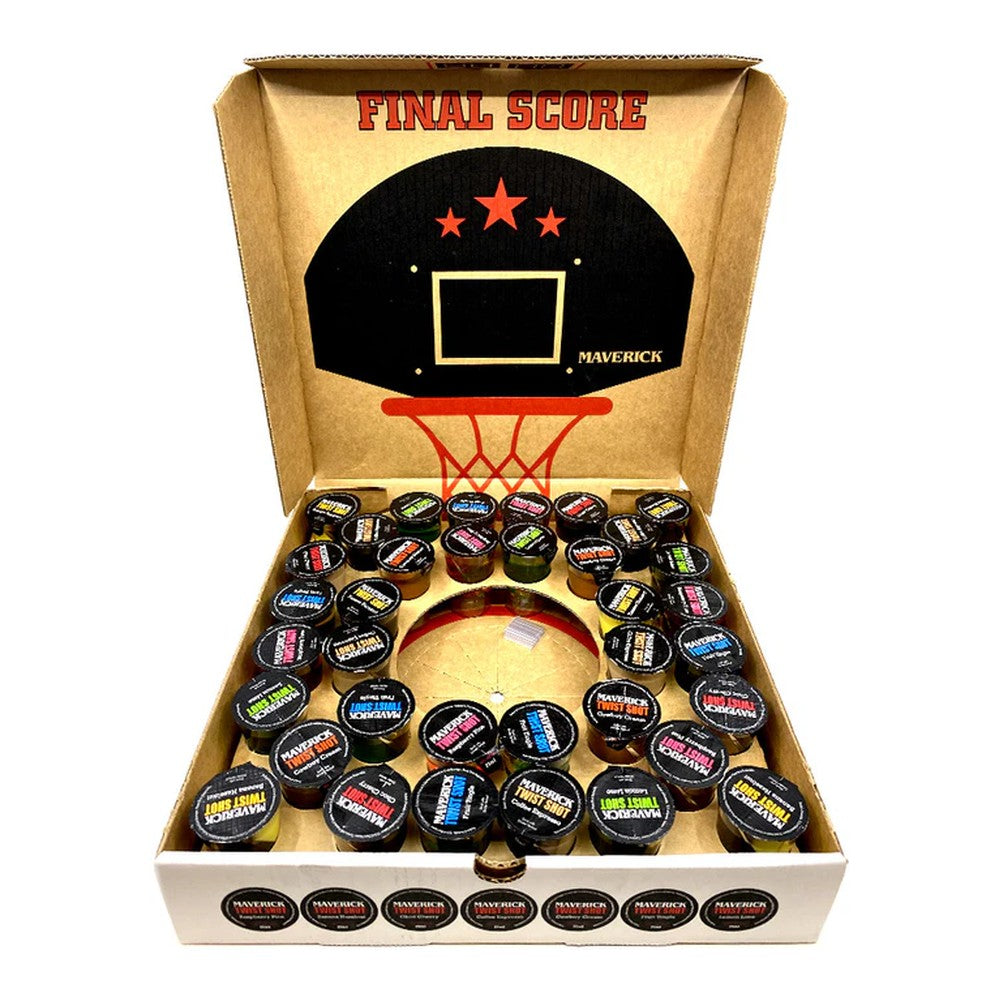 Maverick Pizza Box Twist Shots With Basketball Liqueur 36 x 25mL Shots