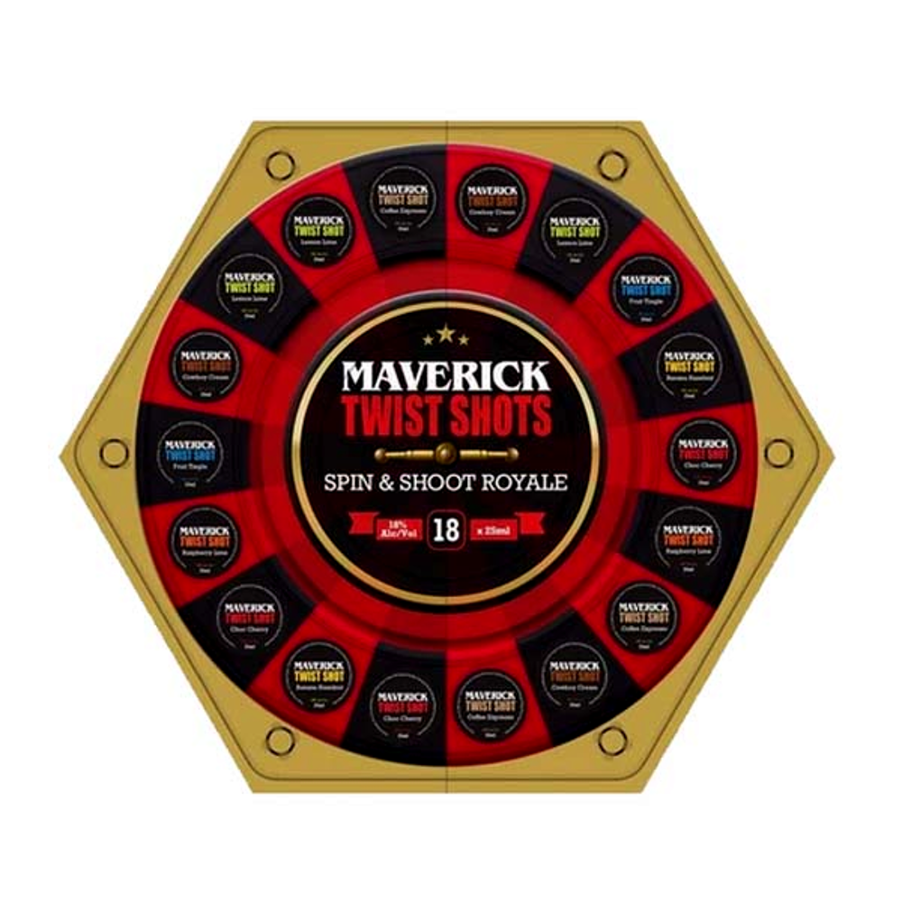 Maverick Twist Liqueur Shots Spin and Shoot Roulette(18X25mL)