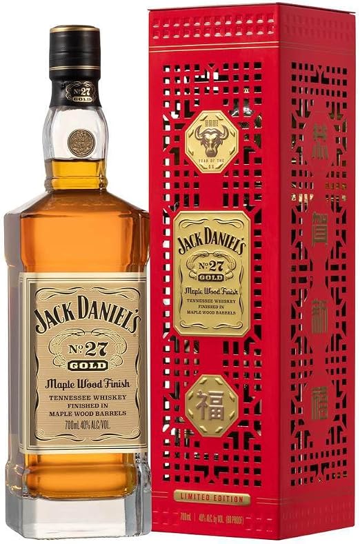 Jack Daniel's No.27 Gold Maple Wood Finish LNY Bundle 2 X 700mL (Ox & Tiger)