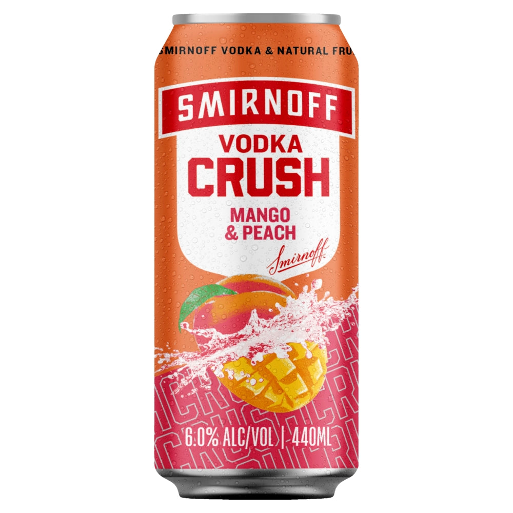 Smirnoff Vodka Crush Mango and Peach Cans (10X440mL)