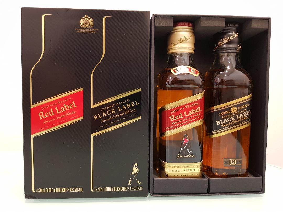 Johnnie Walker Gift Pack 200 ml Black label + 200 ml Red